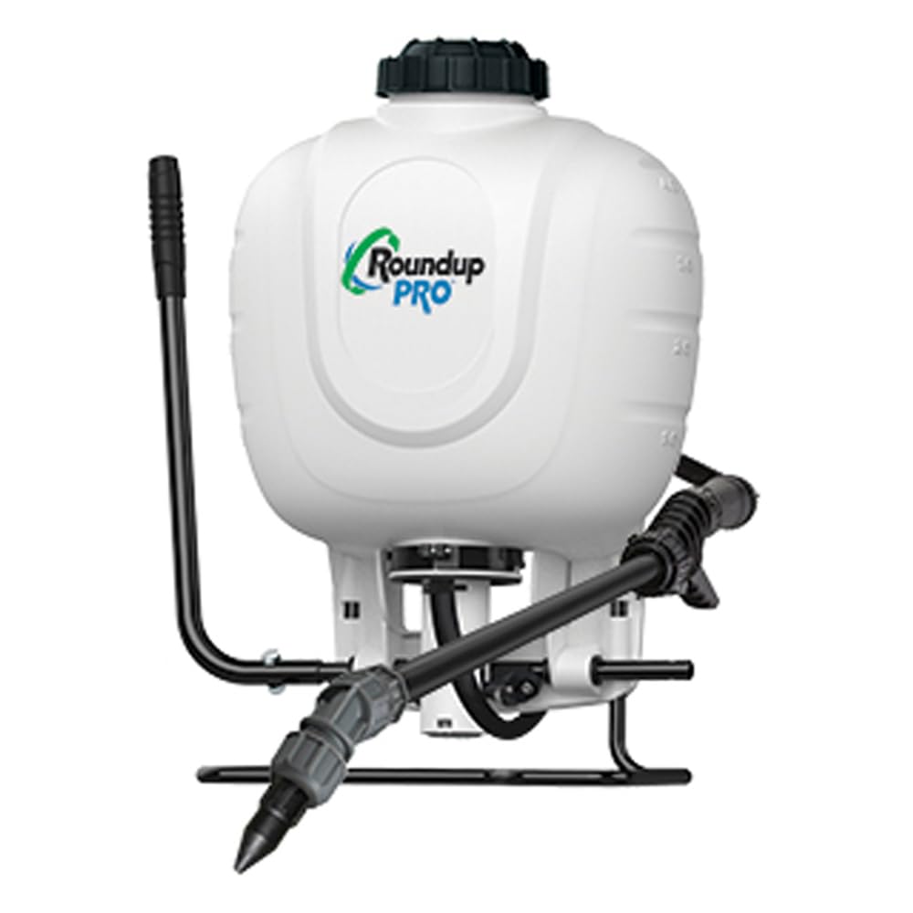 Roundup 190314 - Mochila pulverizadora para Fertilizantes, herbicidas, Malas Hierbas e insecticidas, 4 galones, Blanco, 4 Gallon