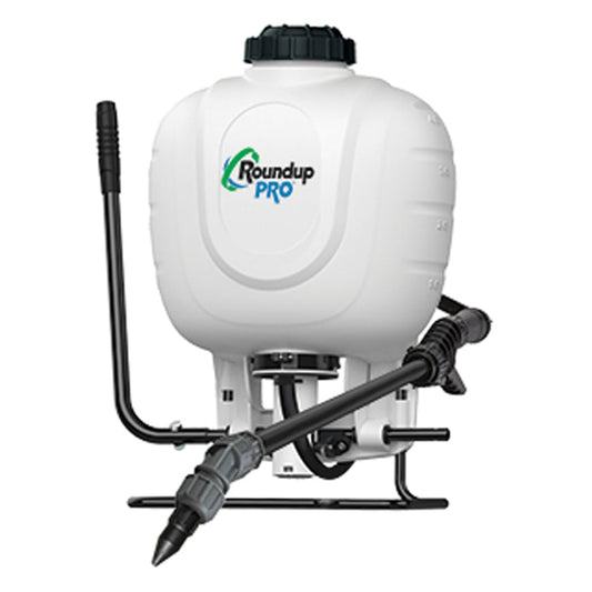 Roundup 190314 - Mochila pulverizadora para Fertilizantes, herbicidas, Malas Hierbas e insecticidas, 4 galones, Blanco, 4 Gallon