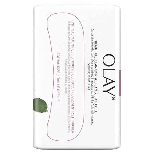 Olay Notes Barra de Belleza White Strawberry & Mint, con Vitamina B3, Sensación Refrescante, 3.17 oz, Paquete de 4