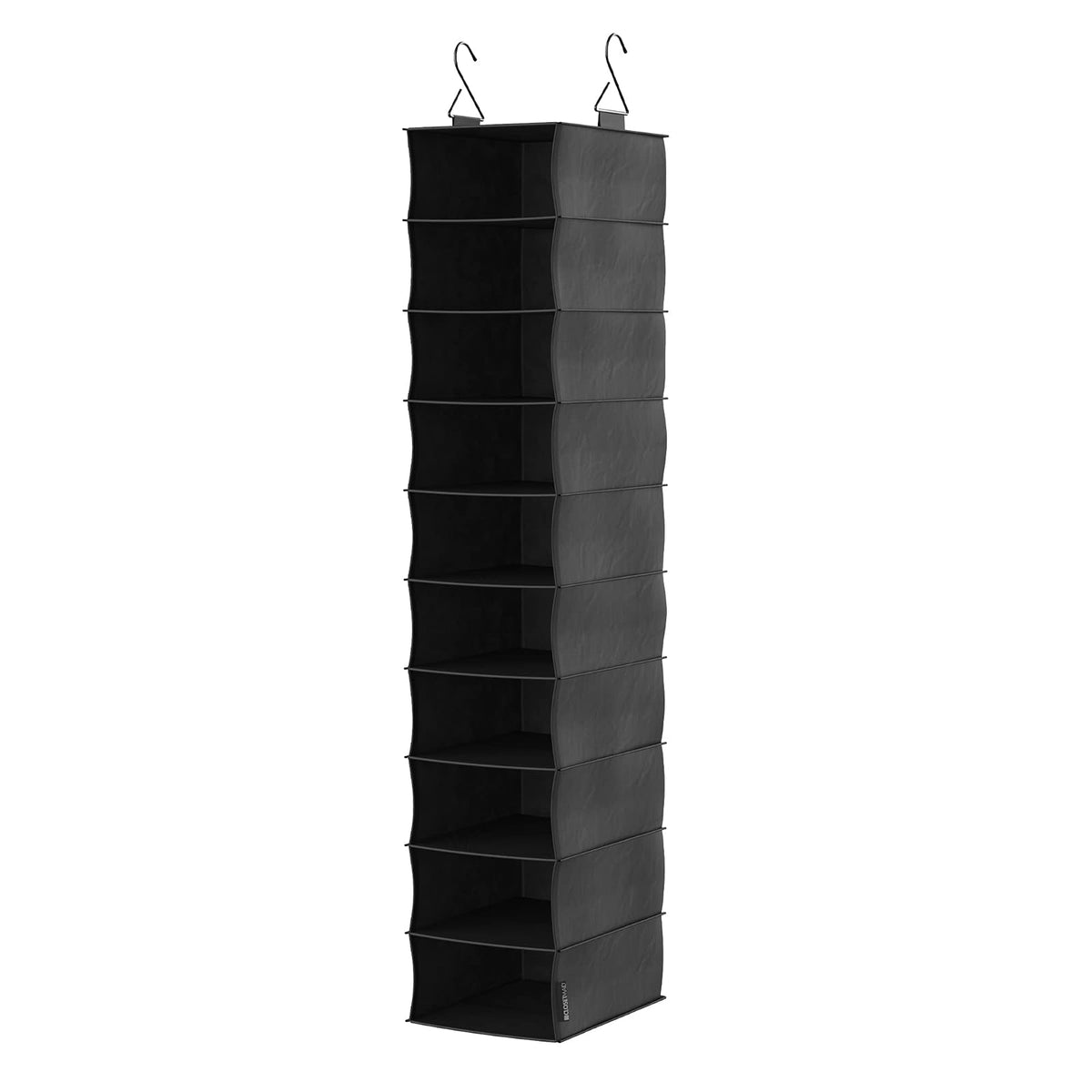 ClosetMaid Organizador de Armario Colgante de Tela de 10 estantes para Zapatos, Sombreros, Bolsos, Ropa con Acabado Negro carbón