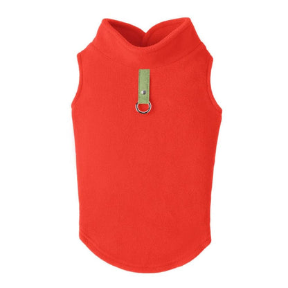Gooby Chaleco de Forro Polar para Perro con Correa Integrada - Medium chest (~13.5") - Pumpkin