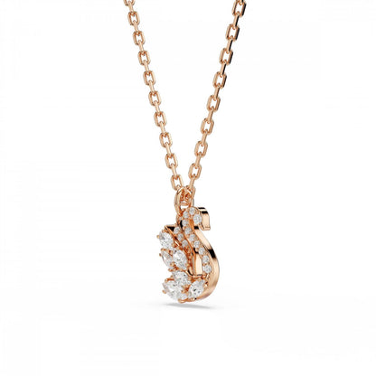 Swarovski Colección Swan, corte mixto, cisne, blanco, chapado en oro rosa