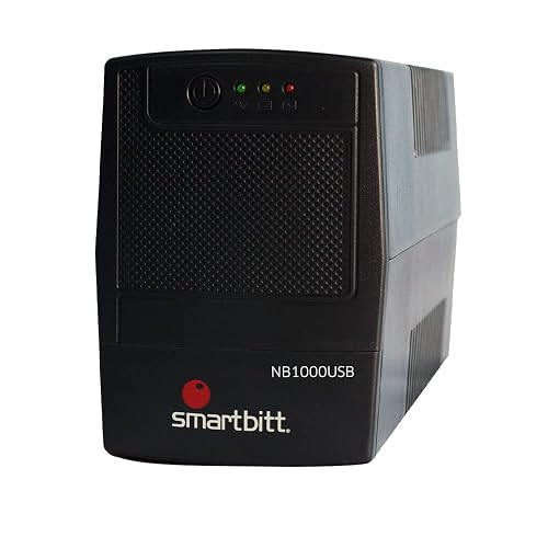 Smartbitt No Break, Regulador Y Supresor De Picos: Ideal para Apagones con Batería para Energía De Respaldo 6 Contactos - 1000Va - Negro