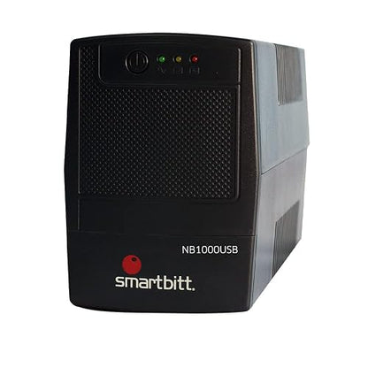 Smartbitt No Break, Regulador Y Supresor De Picos: Ideal para Apagones con Batería para Energía De Respaldo 6 Contactos - 1000Va - Negro