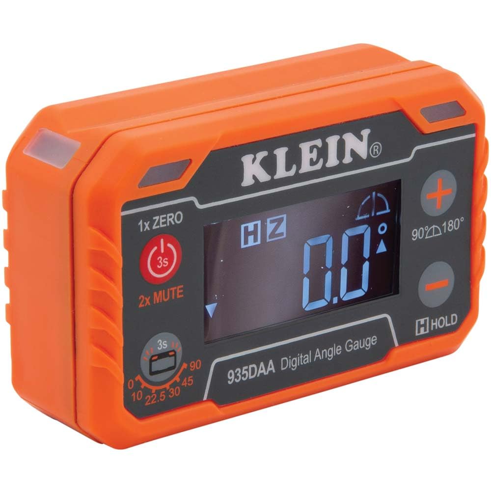 Klein Tools 935DAA Medidor electrónico digital de nivel y ángulo, alerta | Mide y establece ángulos, rangos de 0-90 y 0-180 grados