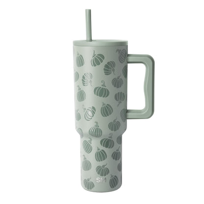 Simple Modern Trek Vaso Térmico con Asa y Popote, Acero Inoxidable, 890-1180 ml - 1180ml - Gourdgeous Green