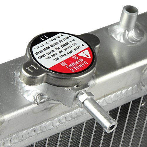 DNA Motoring RA-HC92-42-2 Radiador de Aluminio T-6061 de Doble Núcleo 2 Filas para Honda D15/16/B18 1.5L/1.6L/1.8L MT, Metálico