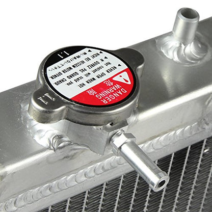 DNA Motoring RA-HC92-42-2 Radiador de Aluminio T-6061 de Doble Núcleo 2 Filas para Honda D15/16/B18 1.5L/1.6L/1.8L MT, Metálico