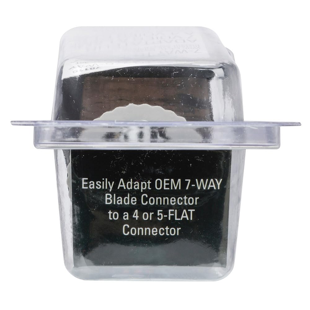 Reese Towpower 78119 Adaptador de cableado, Plano de 7 vías a 5 vías y 4 vías, con Adaptador de probador LED Integrado de Toma de Corriente de 12 V