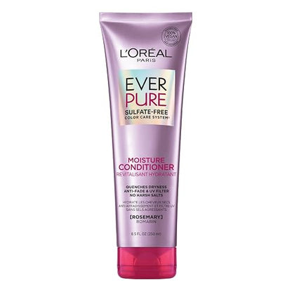L'Oreal Paris, Acondicionador Con Hoja De Romero Ever Pure Moisture, Hidrata Y Cuida El Color Para Todo Tipo De Pelo Teñido, Sin Sulfatos, 250Ml