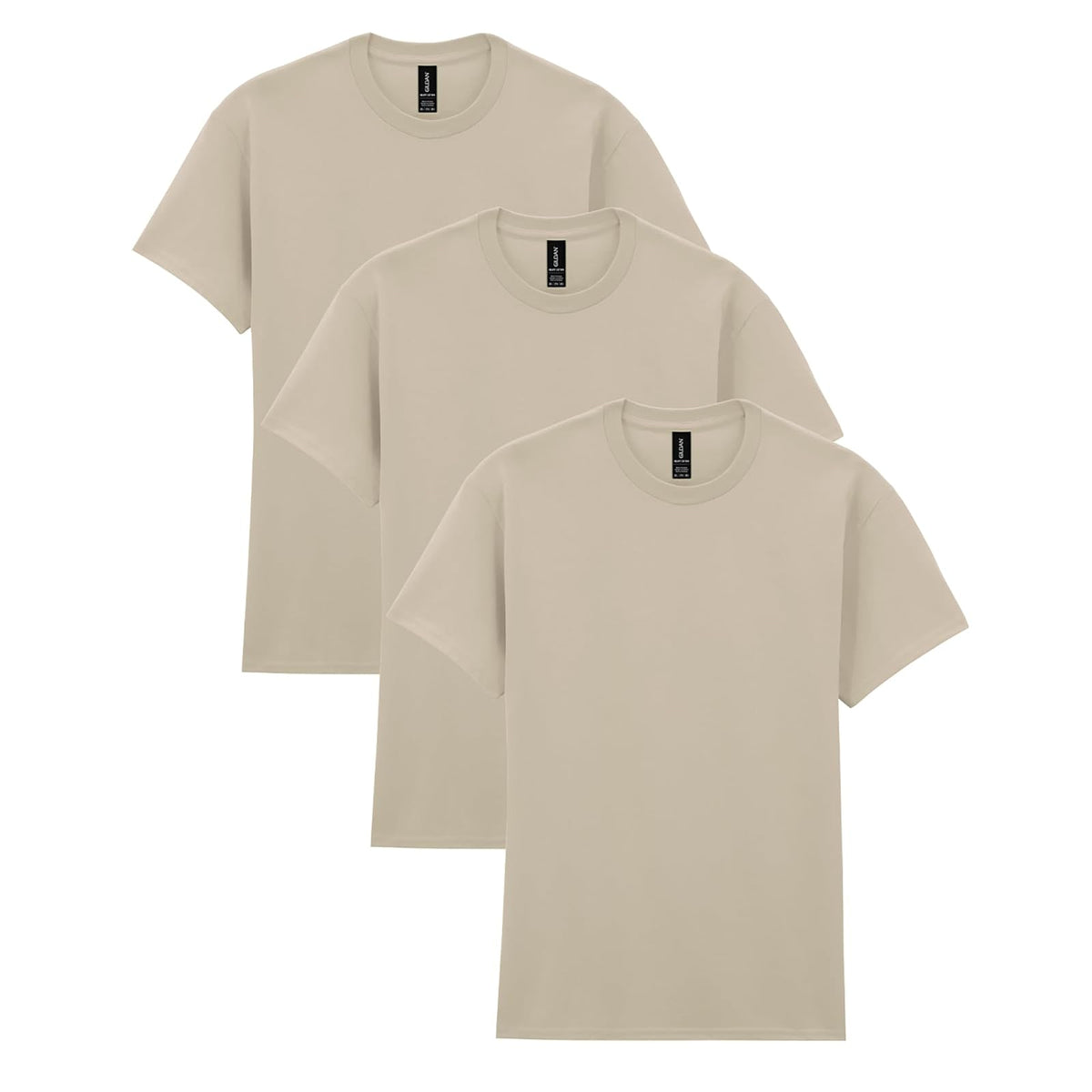 Gildan G5000 Camiseta de Algodón Pesado para Hombre - 3 - Arena (paquete de 3) - CH
