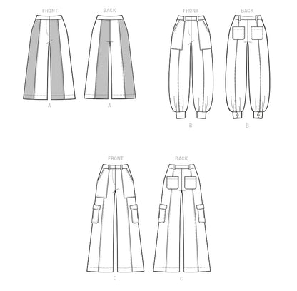 McCall's Misses - Kit de patrones de costura para pantalones cargo (código M8206), tallas 6-8-10-12-14, multicolor