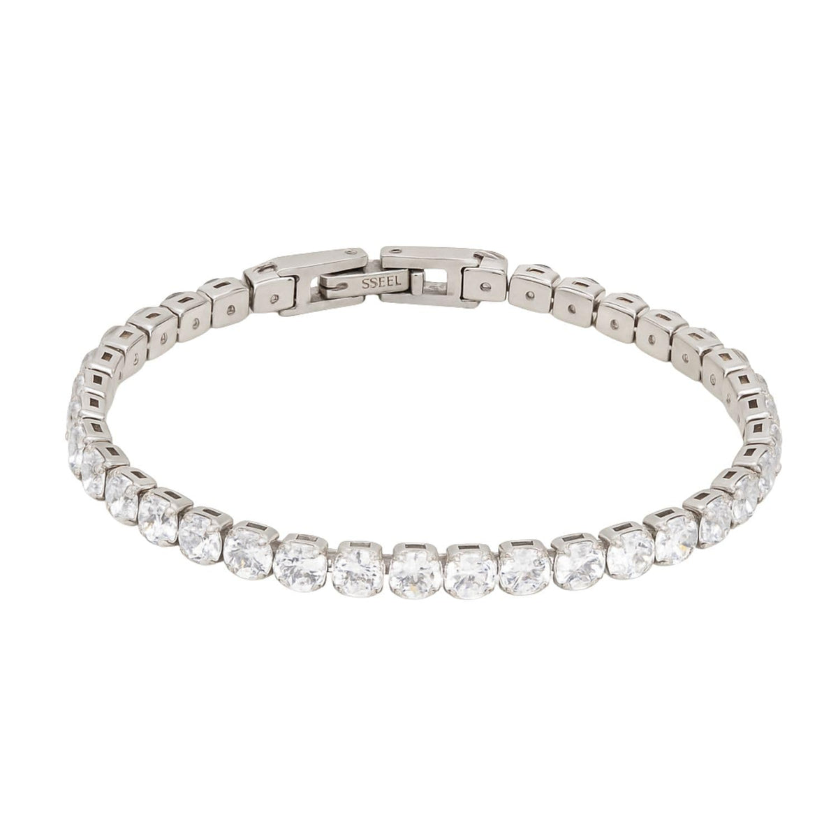 Xyphielle Pulseras para Mujer con Baño de Plata - Pulsera de Circonitas Grandes y - Regalos Elegantes (18cm)