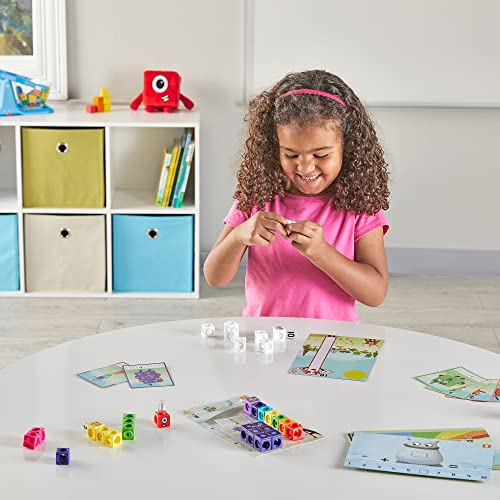 Hand2mind MathLink Cubes Numberblocks 1-10 Juego de Actividades, Actividades de Aprendizaje Preescolar, Bloques de construcción para niños, Contadores de matemáticas, Juguetes educativos