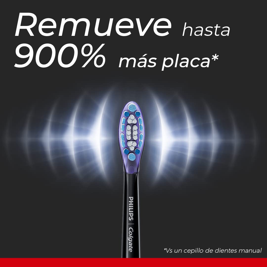 Philips Colgate Cepillo de Dientes Eléctrico SonicPro 70 Recargable | Con 3 Cabezales de Repuesto y Estuche de Viaje, Limpieza Bucal Completa y Personalizada