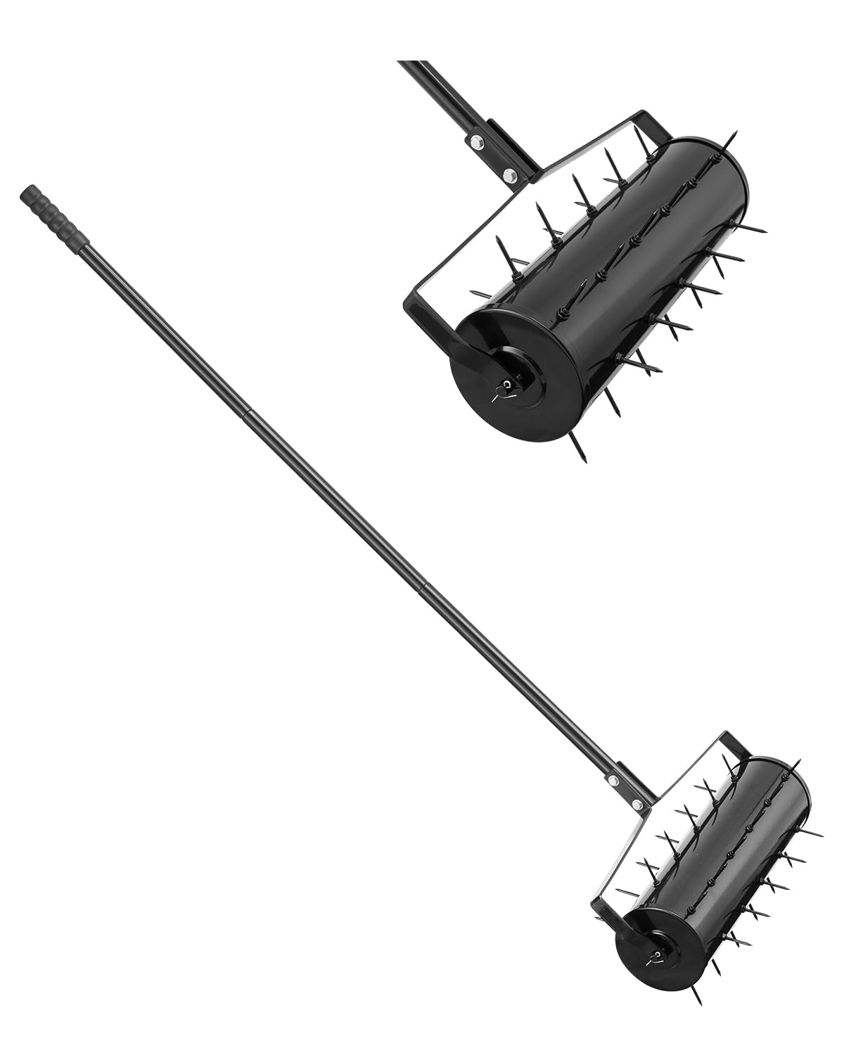 VEVOR Aireador de césped rodante, de 21 pulgadas, aireador manual de alta resistencia con mango desmontable y 33 puntas de hierro, herramienta de aireación de césped rodante para jardín, patio, suelos