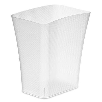 CLOROX Textura - Papelera delgada – Cesta de basura pequeña de 3.1 galones para espacios estrechos, cubeta de basura de plástico delgado para baño, recámara u oficina, escarcha transparente