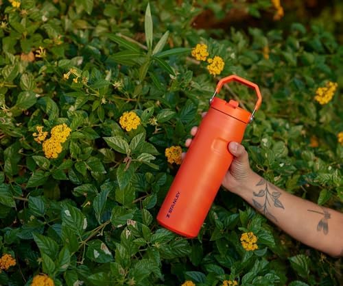 Stanley IceFlow - Botella de agua abatible 2.0, 36 onzas, popote integrada con apertura más grande, ligera y resistente a fugas, acero inoxidable aislado, sin BPA, lila