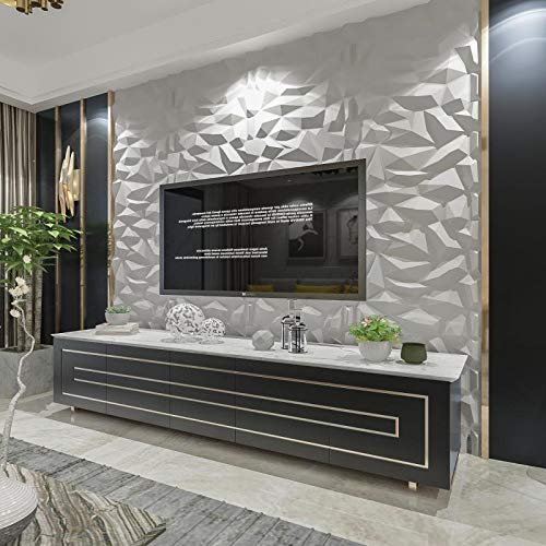Art3d Panel de Pared 3D 19.7 x 19.7 Pulgadas Blanco (12 Unidades)