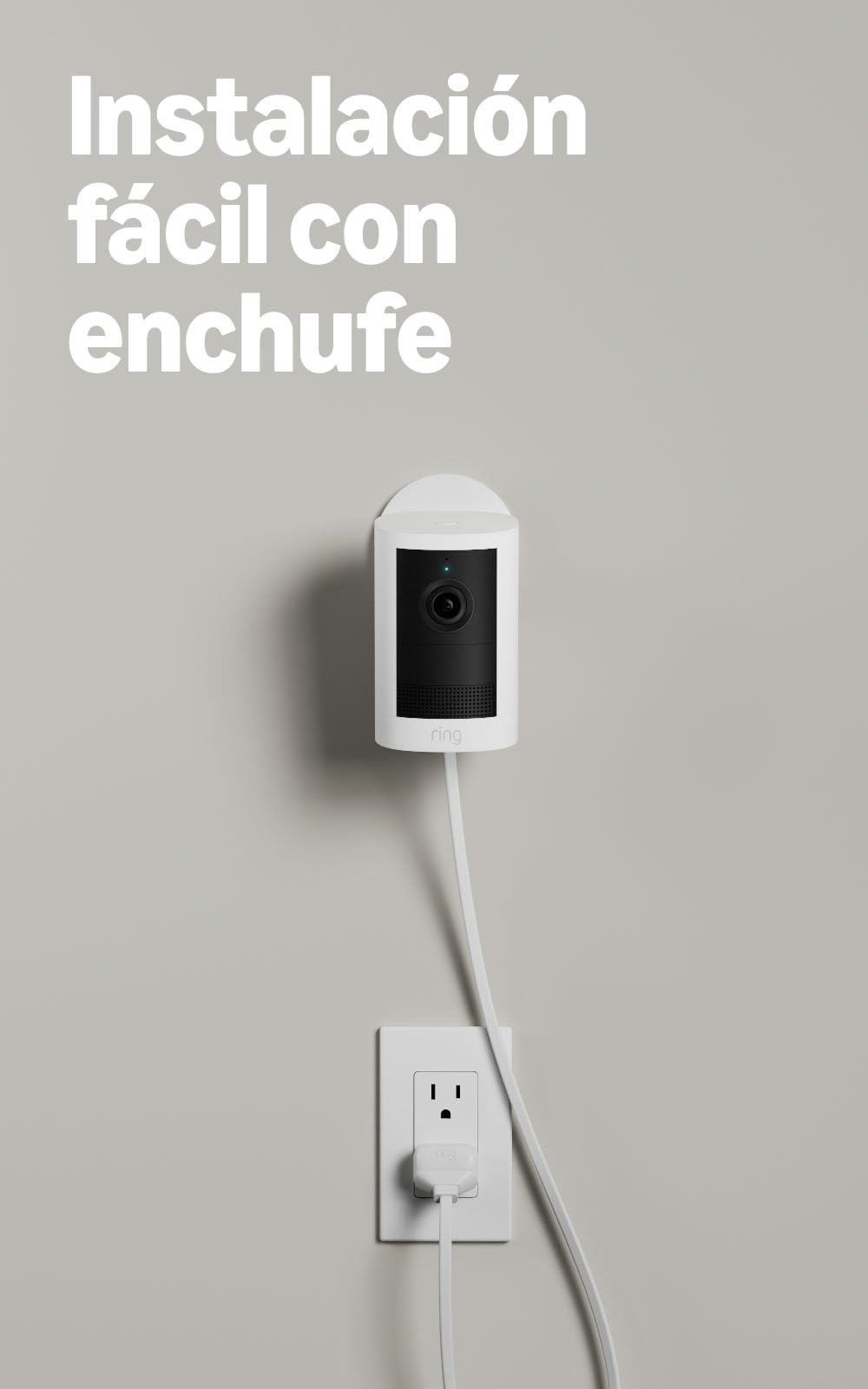 Cámara para exteriores con enchufe Ring (última generación), seguridad para hogar o negocio, video Retinal 2K gran angular, zoom mejorado 6x, visión nocturna de colores realistas con poca luz, negro