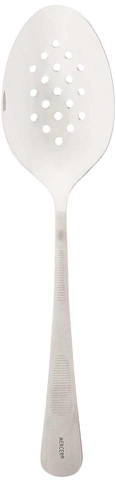 Mercer Culinary, cuchara chapada en plata, tazón perforado, 9 pulgadas, 9 pulgadas