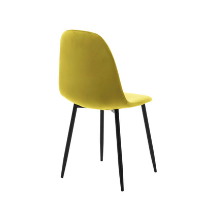 Alterego - Silla Paxton, Tela Terciopelo, Color Mostaza y Negro