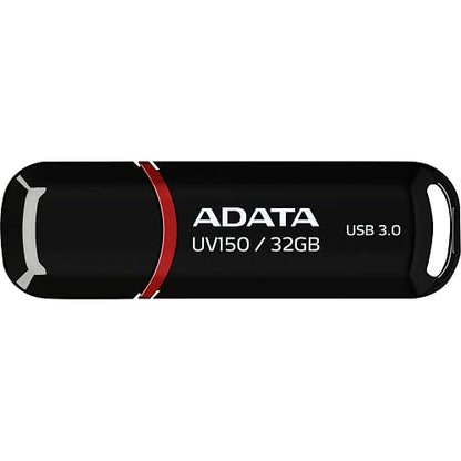 ADATA 32 GB Memoria Flash USB 3.0 con Tapa Color Negro con Rojo (Modelo UV150)