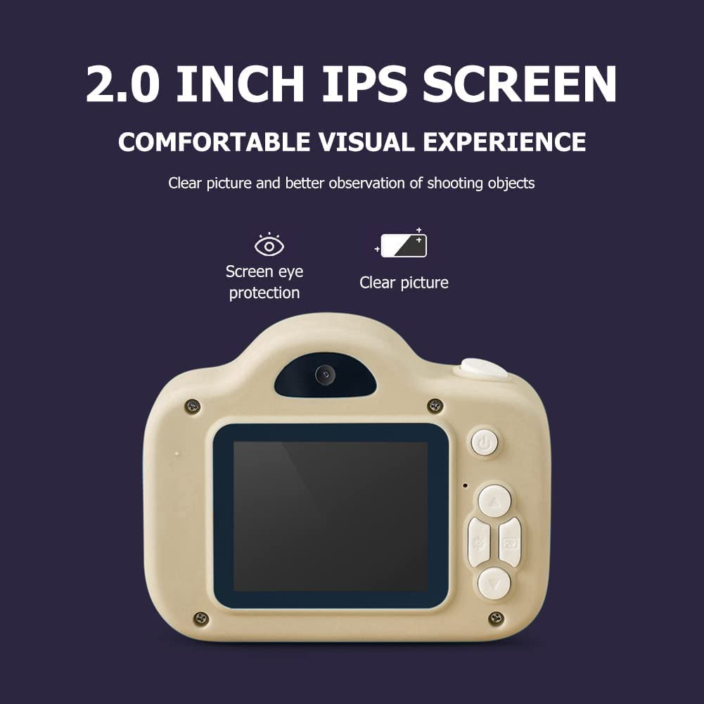 Omibum Cámara Digital para niños, cámara de Juguete HD 1080P, cámara de Video, videocámaras para niños con Pantalla de 2 Pulgadas IPS, Soporte para Tarjeta de 32GB (Gris)