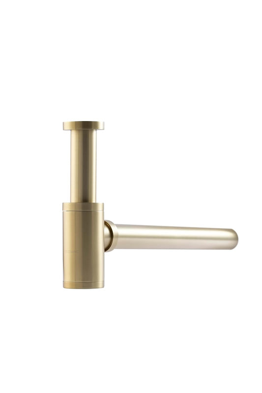 Interceramic Trampa Universal Decorativa para Lavabo de Baño 1-1/4, con Kit de Instalación hecha de latón para máxima durabilidad y resistencia a corrosión, Color Dorado Satinado