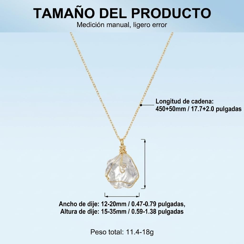 XYPHIELLE Collar de Cuarzo Blanco Natural para Mujer, Dije de Piedra de la Pureza Envuelto en Alambre, Joyería Minimalista y Clara, Regalo de Armonía