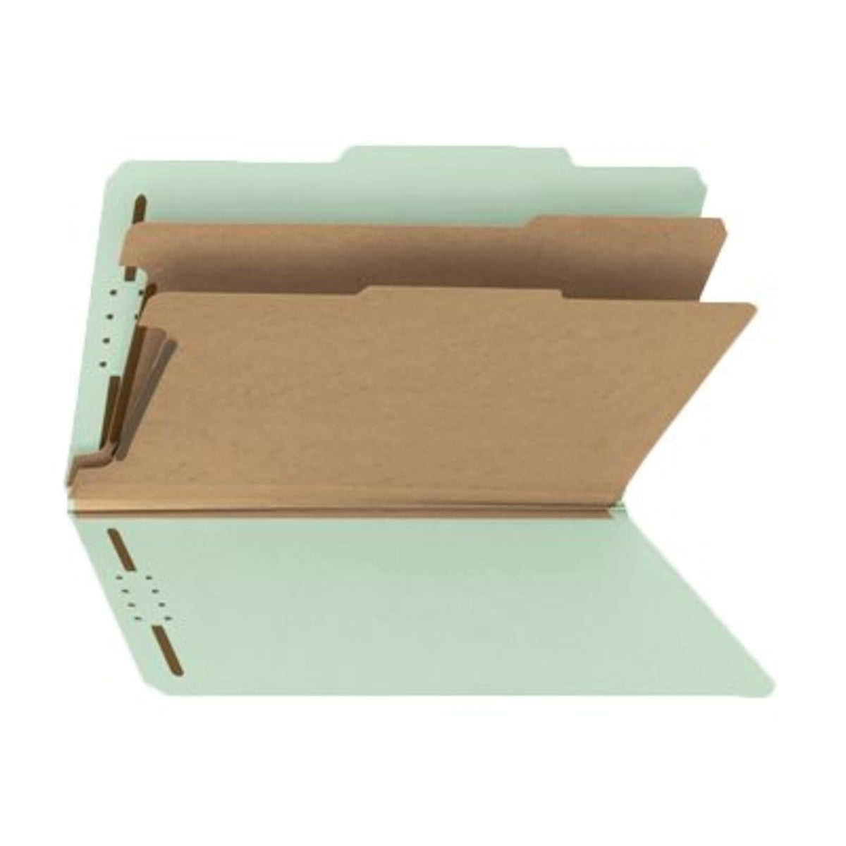 Smead Carpeta de archivos de clasificación 100% reciclada, 2 divisores, expansión de 2 pulgadas, tamaño legal, gris/verde, 10 por caja (19022)