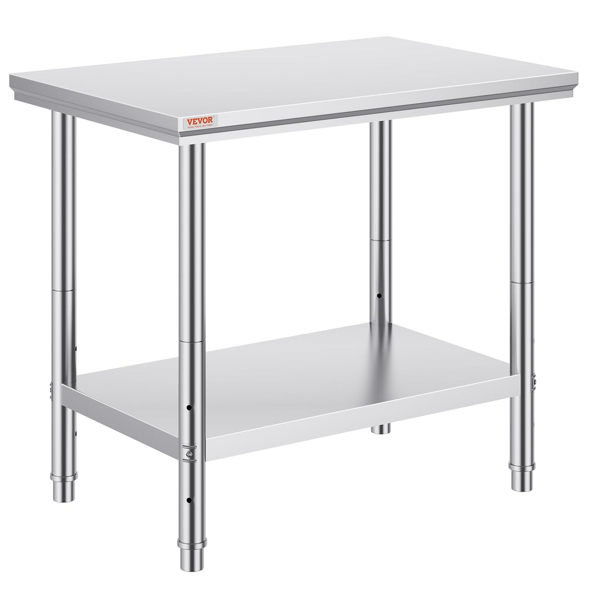 VEVOR - Mesa de Trabajo de Metal Resistente de Acero Inoxidable de 24 x 36 x 32 Pulgadas con Patas Ajustables para Restaurante, hogar y Hotel: Industrial y científico