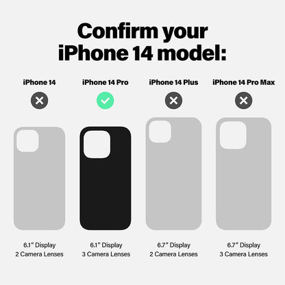 Incipio Grip Funda Compatible con iPhone 14 Pro, Protección Caídas 4.2m, Bisel Elevado, Protección Antimicrobiana - Transparente