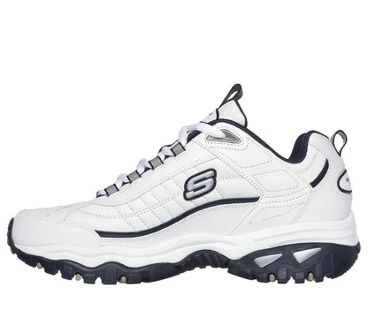 Skechers Tenis para Hombre con Espuma Viscoelástica - 27.0 cm - Blanco - Azul Marino