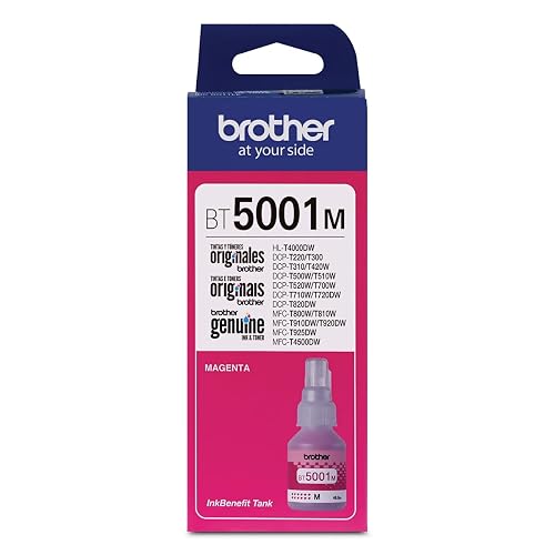 Brother Botella de Tinta BT5001M Magenta con Rendimiento de 5.000 Páginas | Botella de tinta magenta