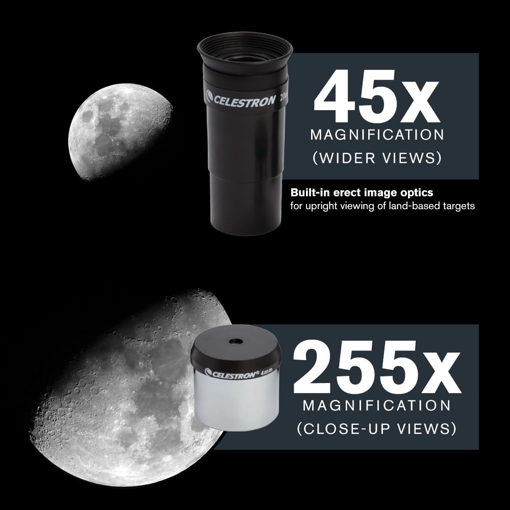 Celestron - PowerSeeker 114EQ Telescope - Manual German Equatorial Telescope for Beginners - Compact and Portable - Bonus Astronomy Software Package - 114mm Aperture