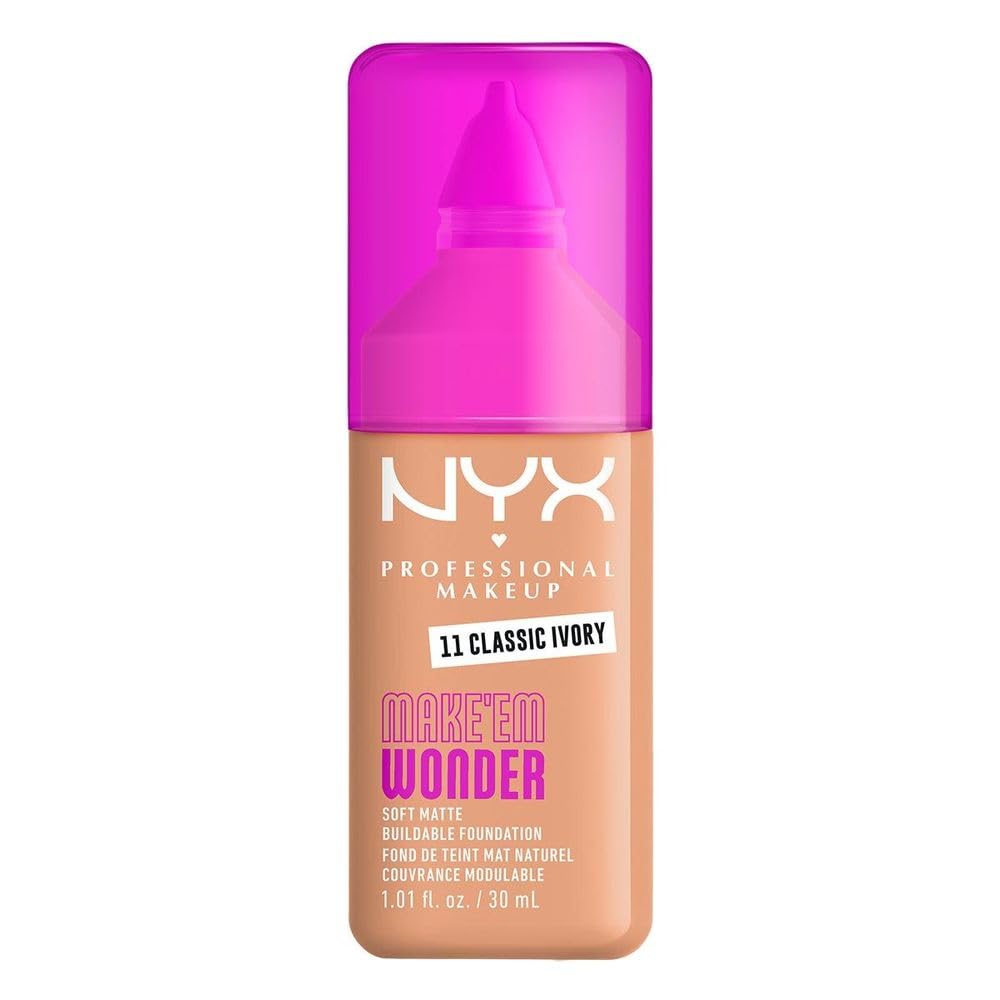 NYX Make 'Em Wonder Base de Maquillaje Mate, Tono Buff - CLASSIC IVORY
