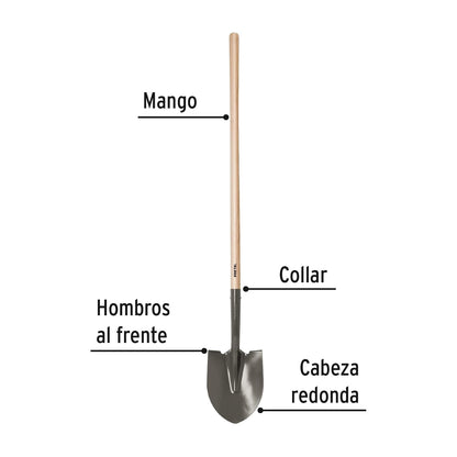 Pretul PRD-L, Pala redonda, mango largo, Pretul, mango madera