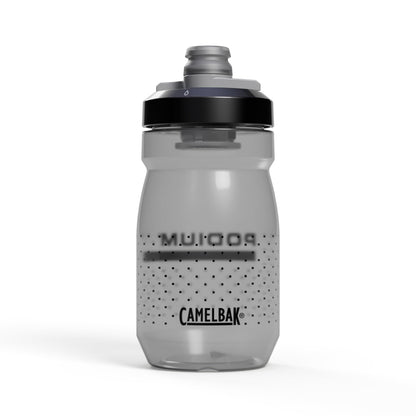 CamelBak Podium - Botella de agua para bicicleta de 15 onzas, fácil de apretar, se adapta a la mayoría de jaulas de bicicleta, humo