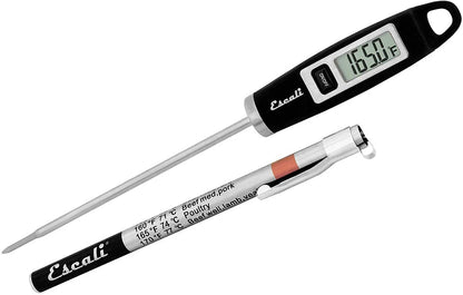 Escali DH1 Gourmet - Termómetro digital para carne con sonda extra larga, certificado NSF, negro