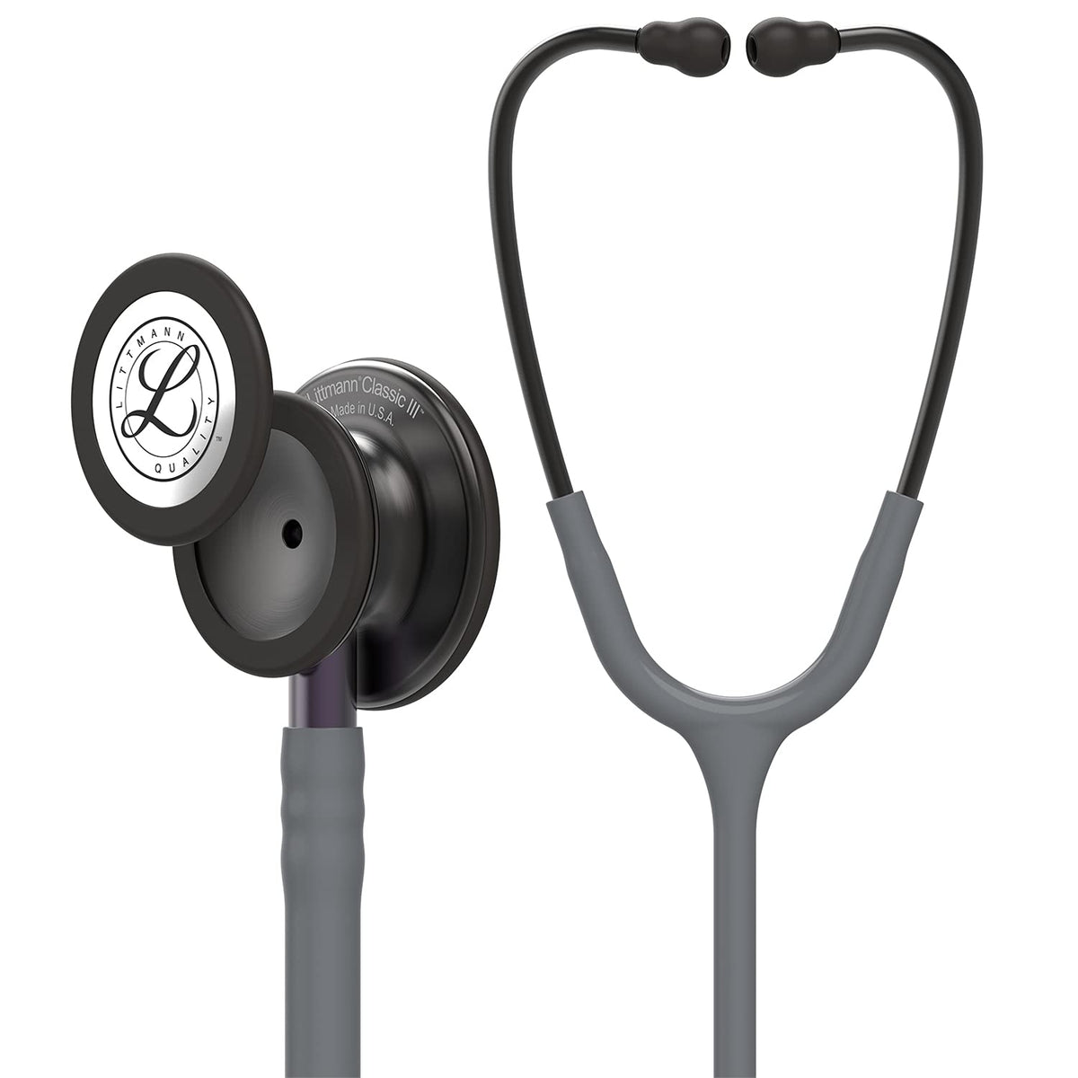 3M Littmann Estetoscopio Classic III, Manguera Color Gris, Acabado Humo, 69 cm (Modelo 5873)