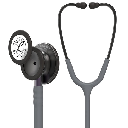 3M Littmann Estetoscopio Classic III, Manguera Color Gris, Acabado Humo, 69 cm (Modelo 5873)