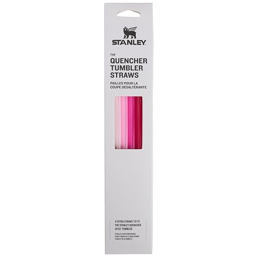 Stanley Quencher - Popotes de Repuesto Reutilizables para Vaso con asa, Accesorio de Vaso de Acero Inoxidable, sin BPA, Paquete múltiple Rosa