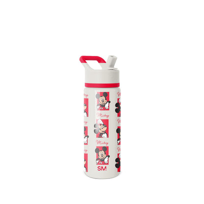 Simple Modern Summit Botella Infantil con Popote, Acero Inoxidable, Diseño Disney - Montaje Disney-Mickey - 0.5 Litros