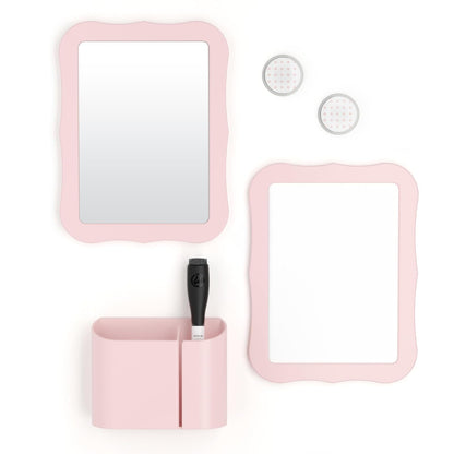 U Brands - Kit de accesorios para casillero de regreso a la escuela, rubor, 6 piezas, incluye pizarrón blanca, espejo y suministros de organización
