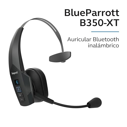BlueParrott Auriculares Bluetooth B350-XT | Auriculares con cancelación de ruido del 96% para conductores de camiones; ligeros, cómodos, IP54, 24 h de autonomía