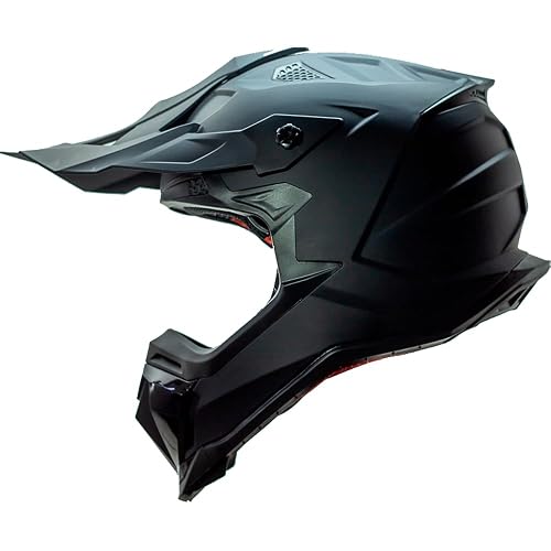 KOV Casco Terra Cross Negro Mate Solid Off-Road para Motocross Dot