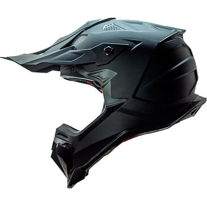 KOV Casco Terra Cross Negro Mate Solid Off-Road para Motocross Dot