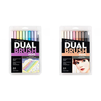 Tombow Dual Brush Pen Marcadores Artísticos de Doble Punta - Pastel - 1 paquete - Marcadores artísticos + Rotuladores