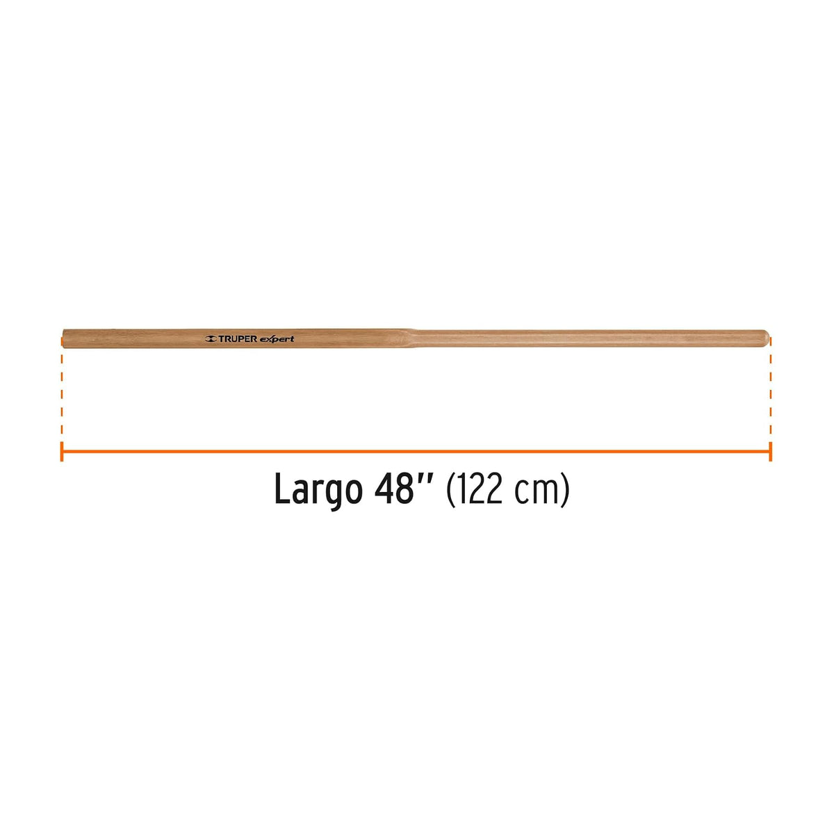 Truper MG-CA-35/38, Mango cuadrado de repuesto para cavador, CA-35 y 38, 48"